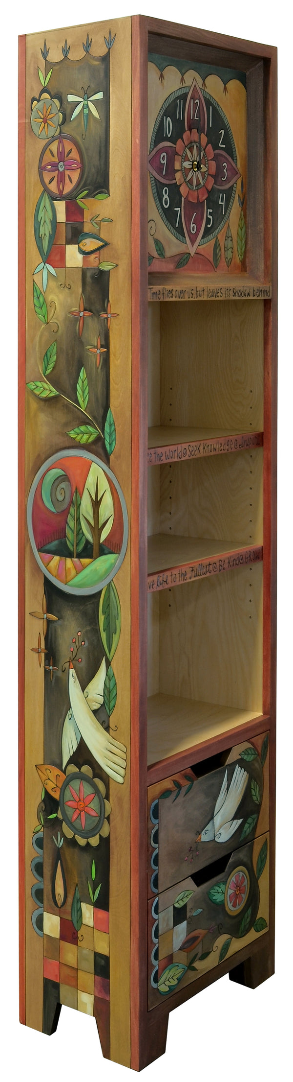Contemporary Bookcase with Clock