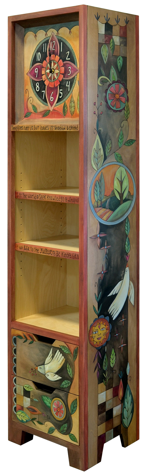 Contemporary Bookcase with Clock