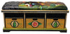 Wooden Storage Leather Seat Bench