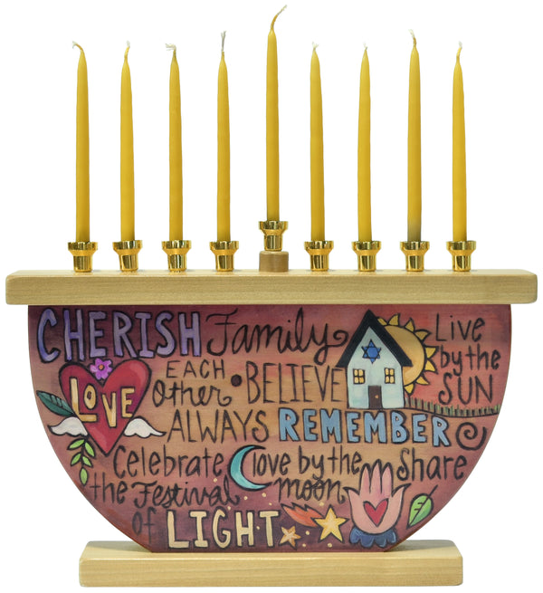 "Kindle the Light" Wooden Menorah