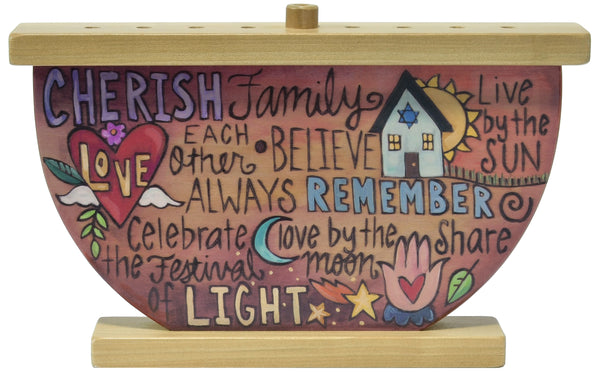 "Kindle the Light" Wooden Menorah