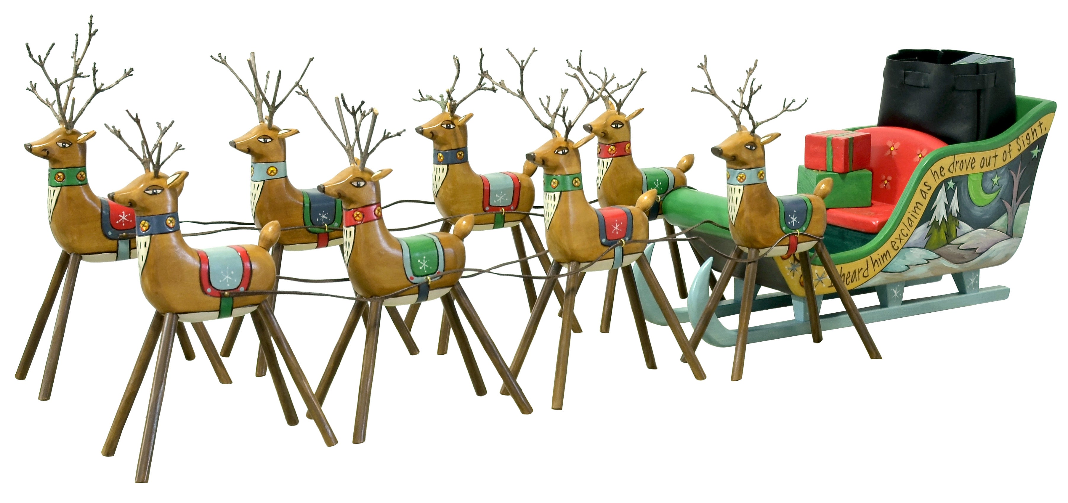 Santa's Reindeer and Sleigh Set
