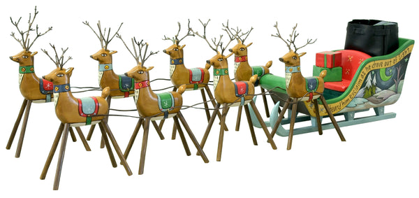 Santa's Reindeer and Sleigh Set