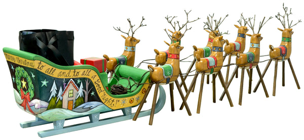Santa's Reindeer and Sleigh Set