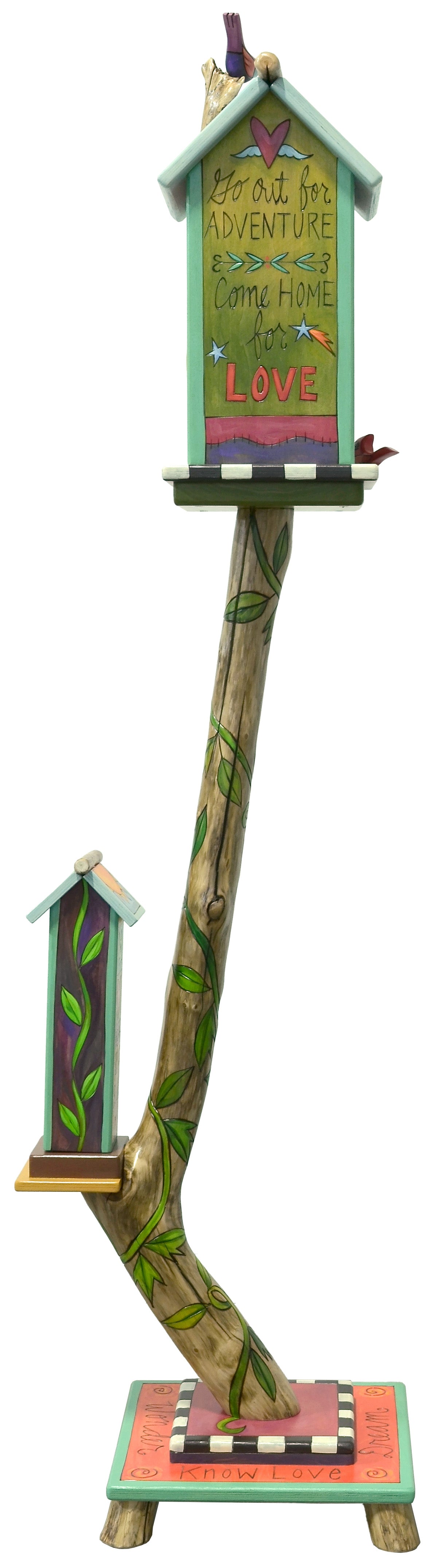 Birdhouse Post Sculpture