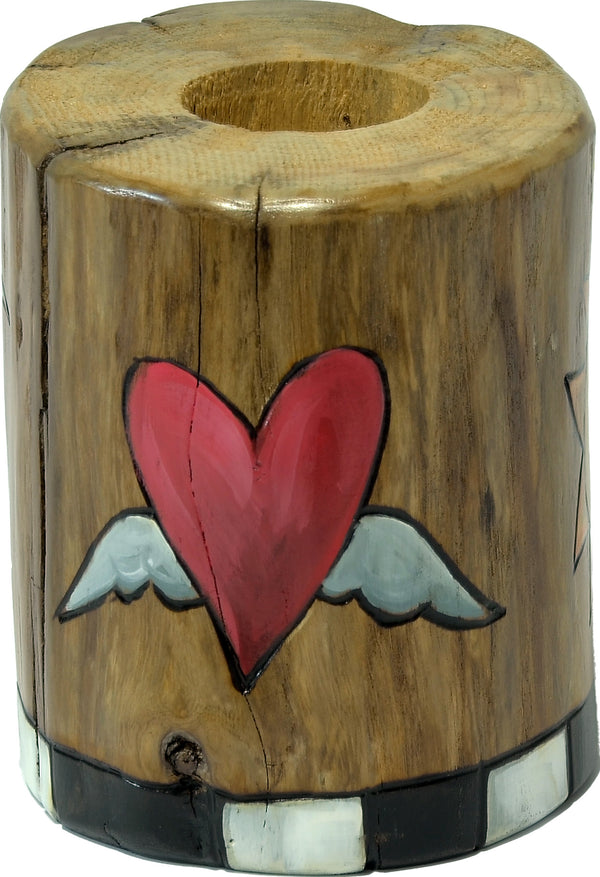 Large Log Candle Holder