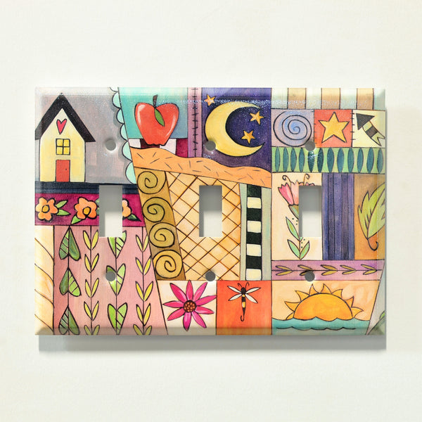"Calico Quilt" Light Switch Plate | Toggle