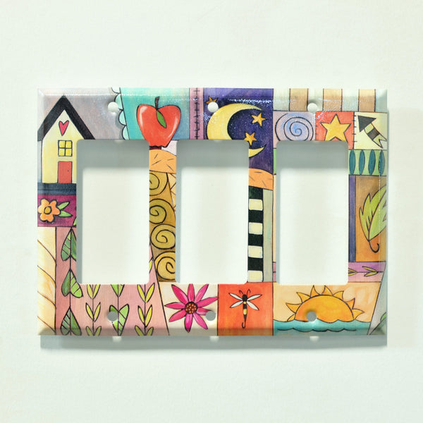 "Calico Quilt" Light Switch Plate | Rocker