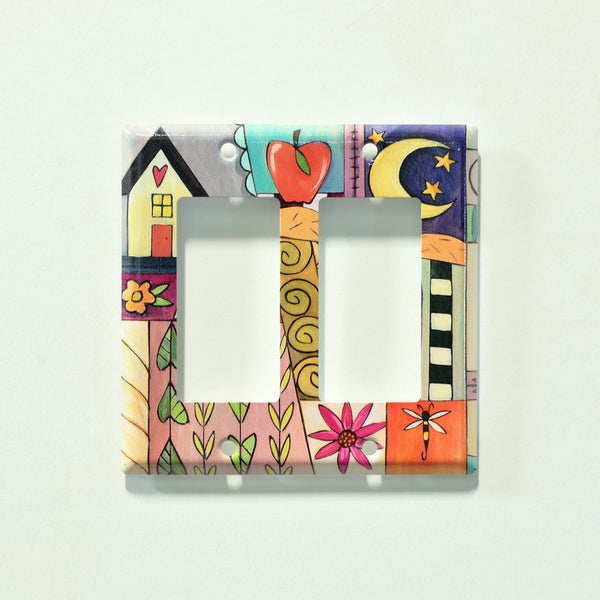 "Calico Quilt" Light Switch Plate | Rocker