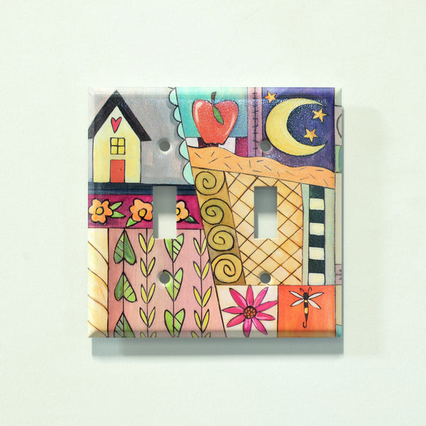 "Calico Quilt" Light Switch Plate | Toggle