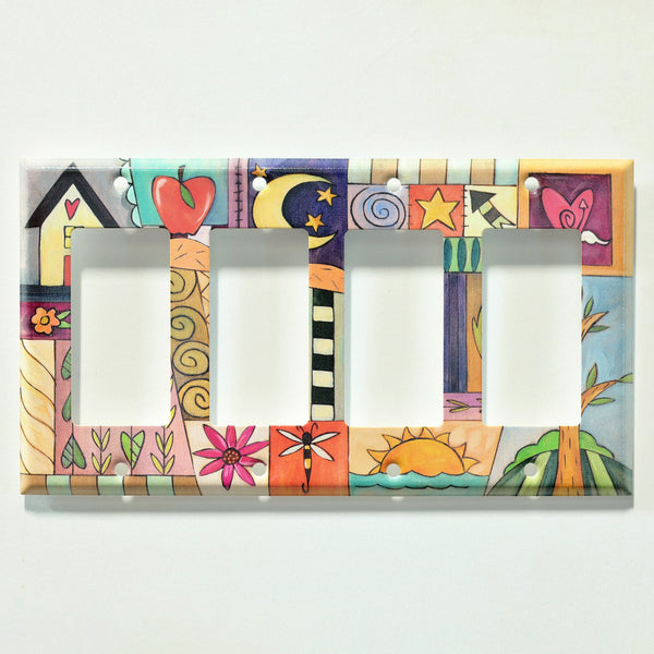 "Calico Quilt" Light Switch Plate | Rocker