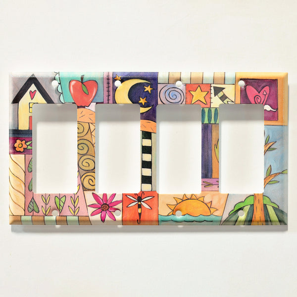 "Calico Quilt" Light Switch Plate | Rocker
