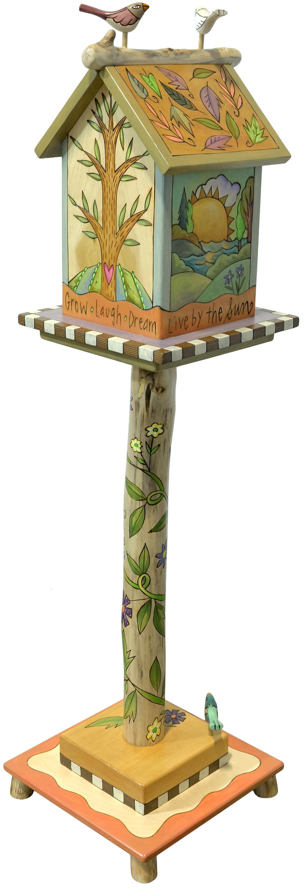 Birdhouse Post Sculpture