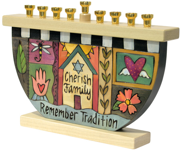Wooden Menorah