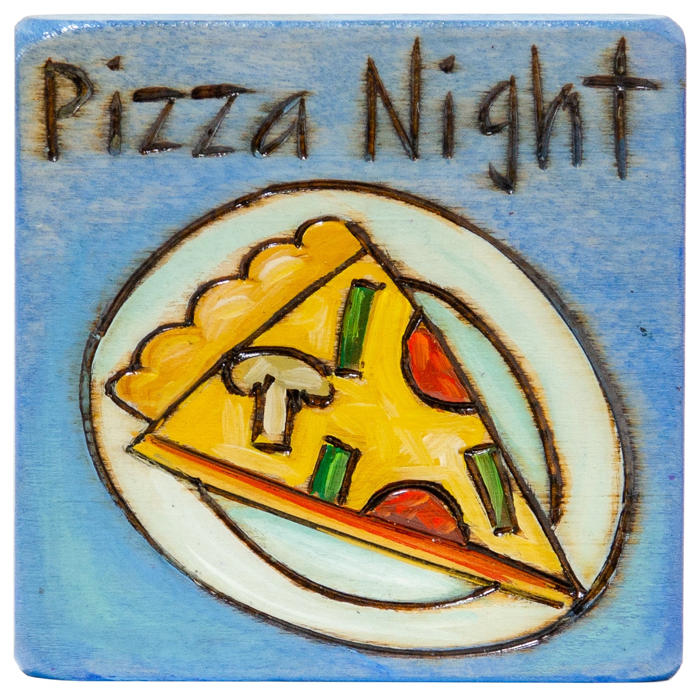 Large Perpetual Calendar Magnet | Pizza Night
