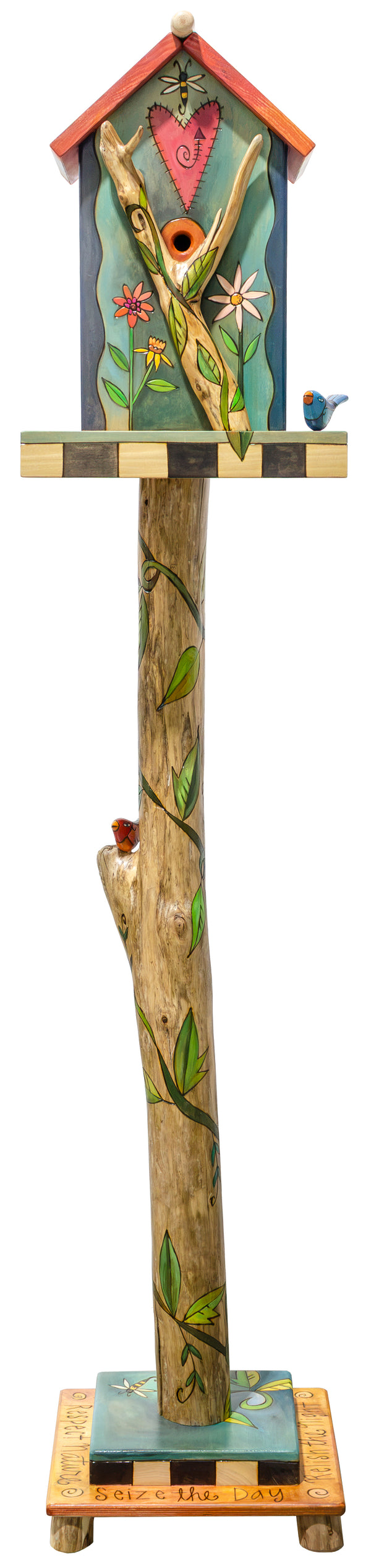Birdhouse Post Sculpture