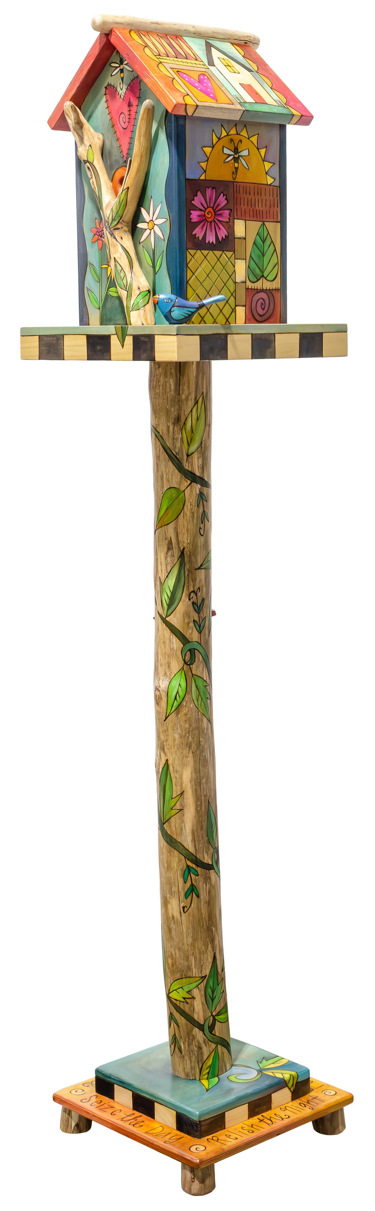Birdhouse Post Sculpture