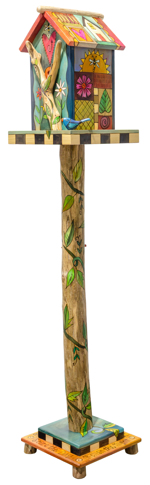 Birdhouse Post Sculpture