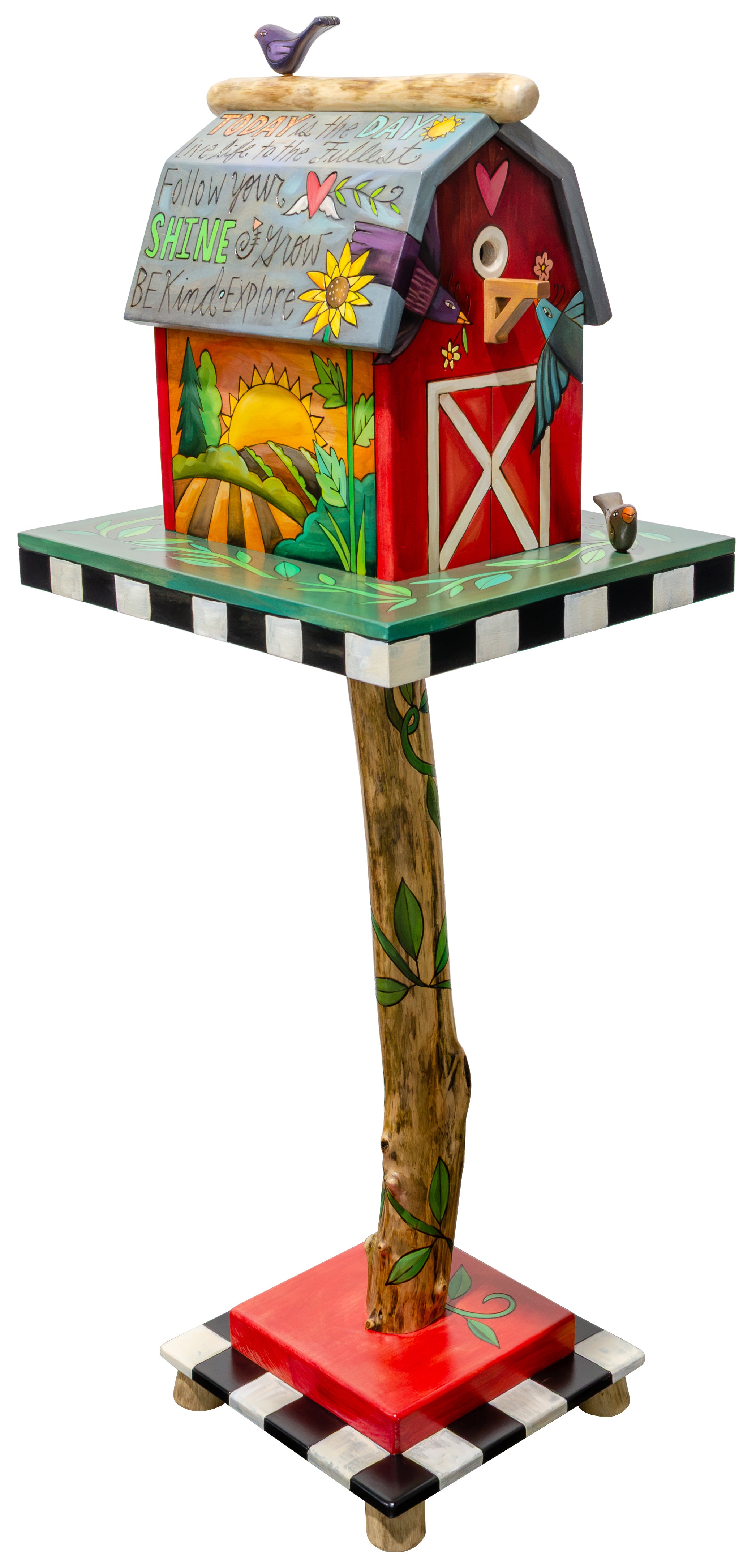 Birdhouse Post Sculpture