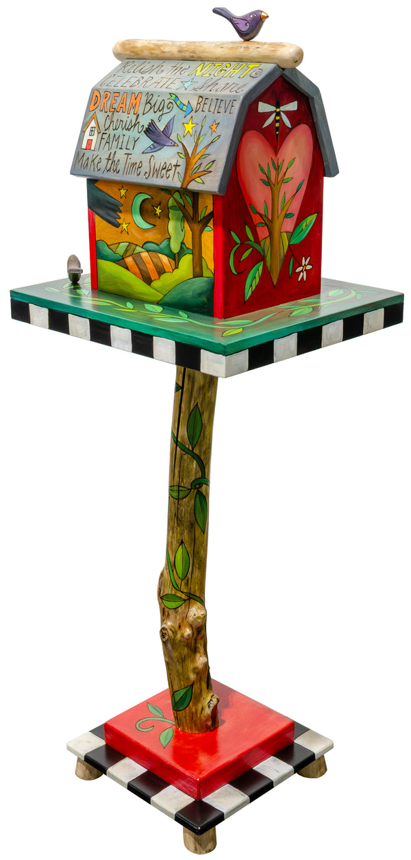 Birdhouse Post Sculpture