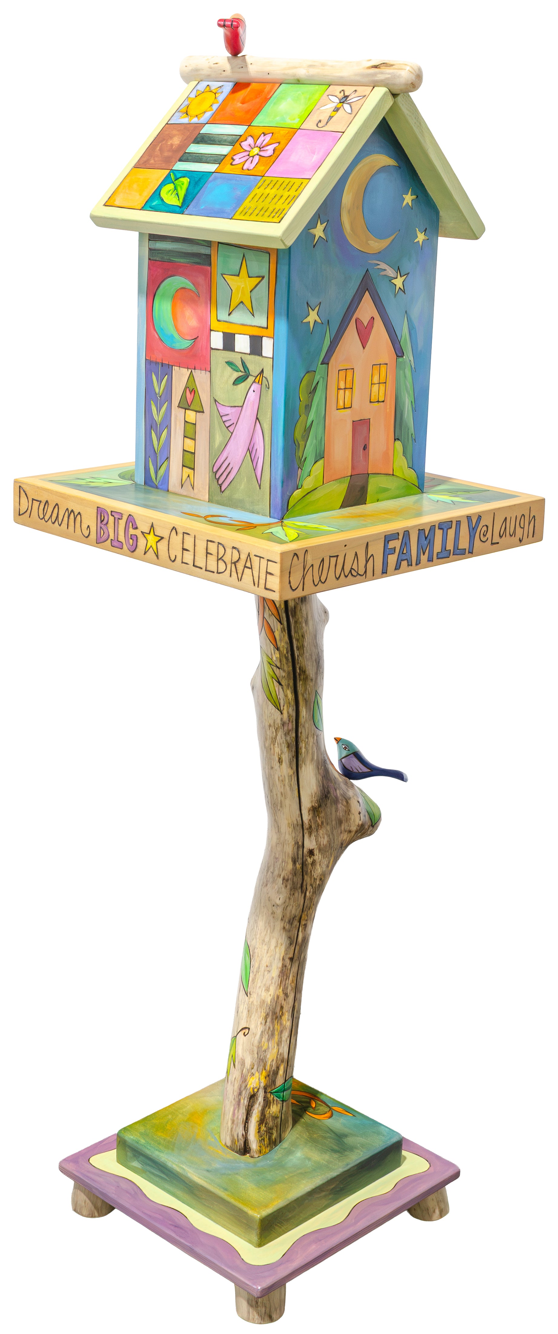 Birdhouse Post Sculpture
