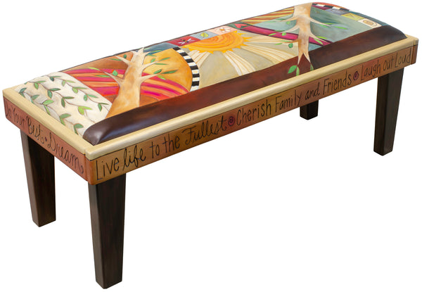 4ft Leather Seat Bench