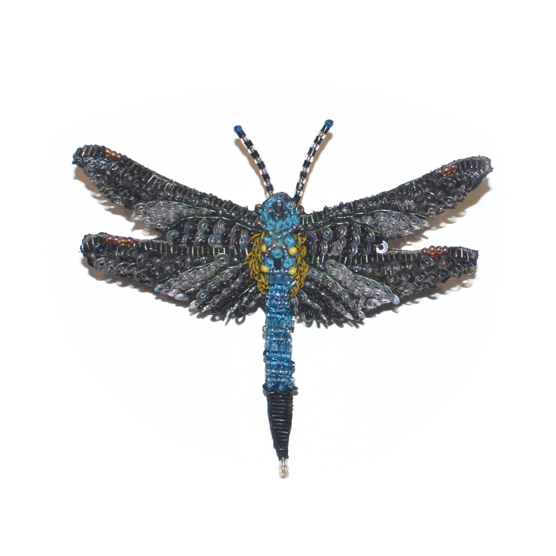 Blue Dasher Dragonfly Brooch Pin