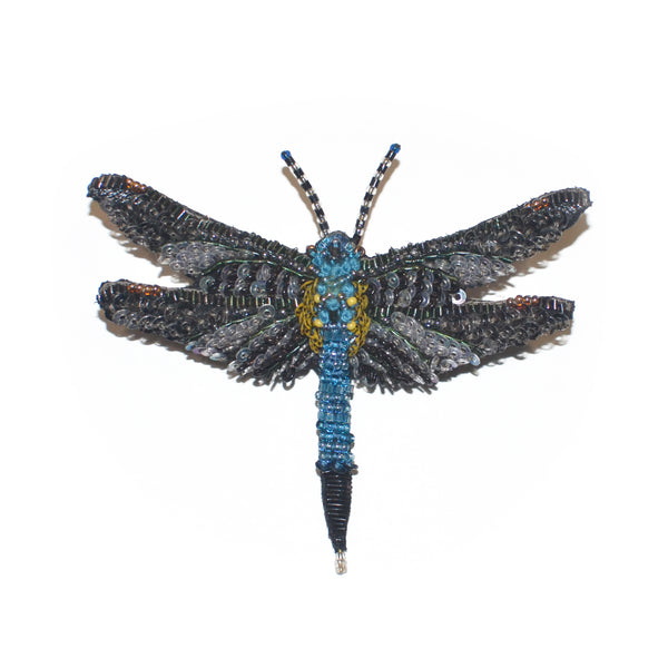 Blue Dasher Dragonfly Brooch Pin