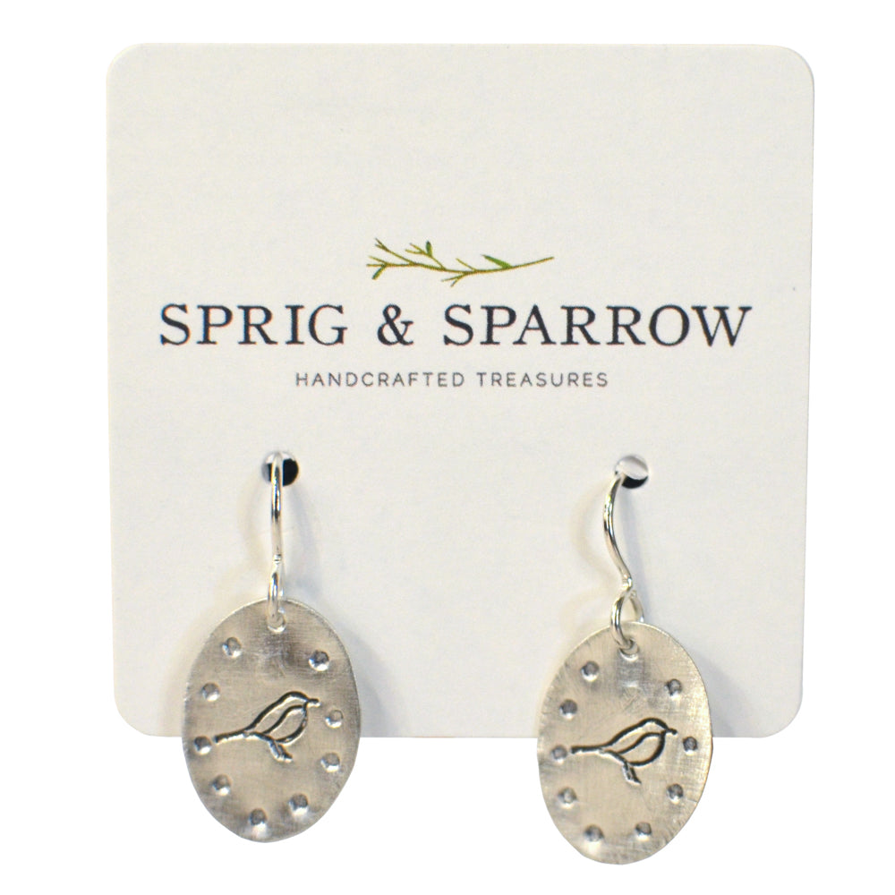 Dangly Silver Earrings | Bird by the Window