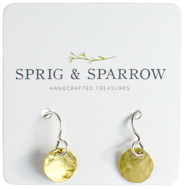 Dangly Silver Earrings | Coin