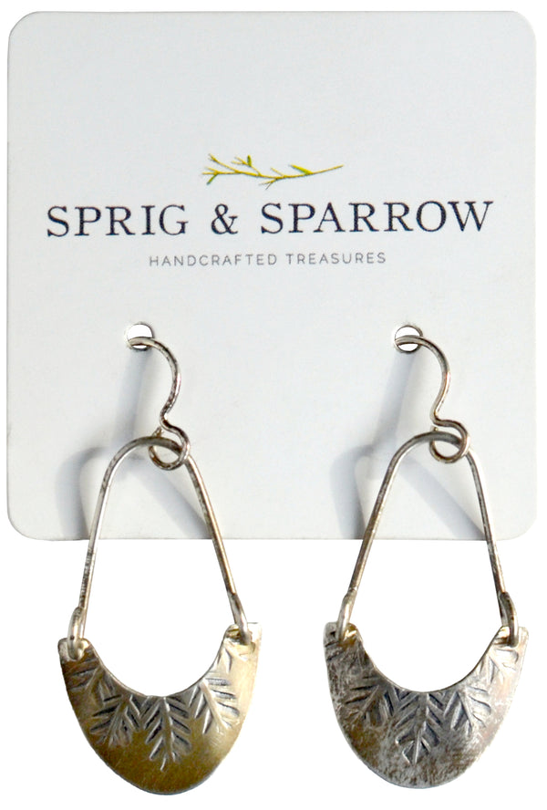 Dangly Silver Earrings | Pine Needle Leaf