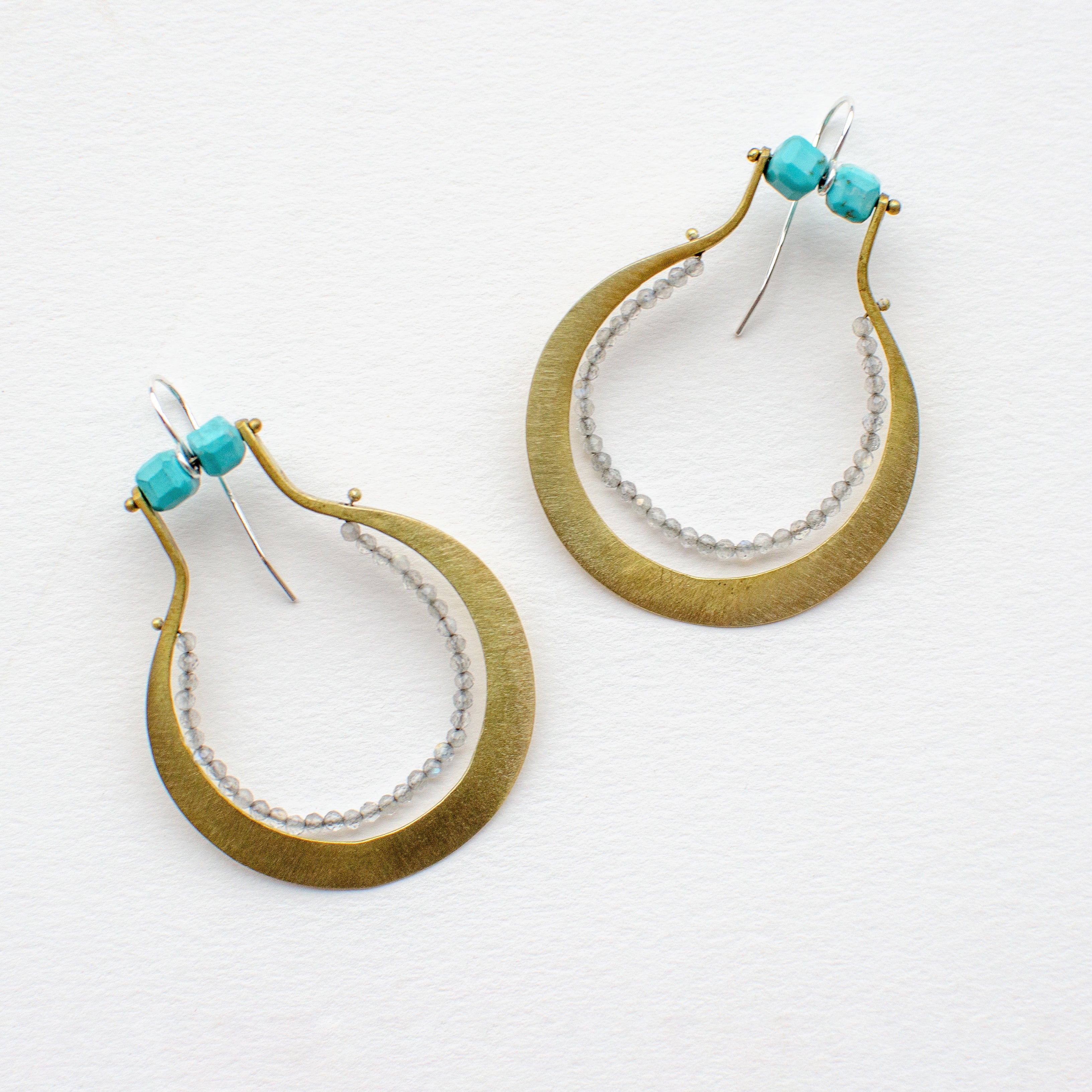 Dangly Hoop Earrings | Turquoise