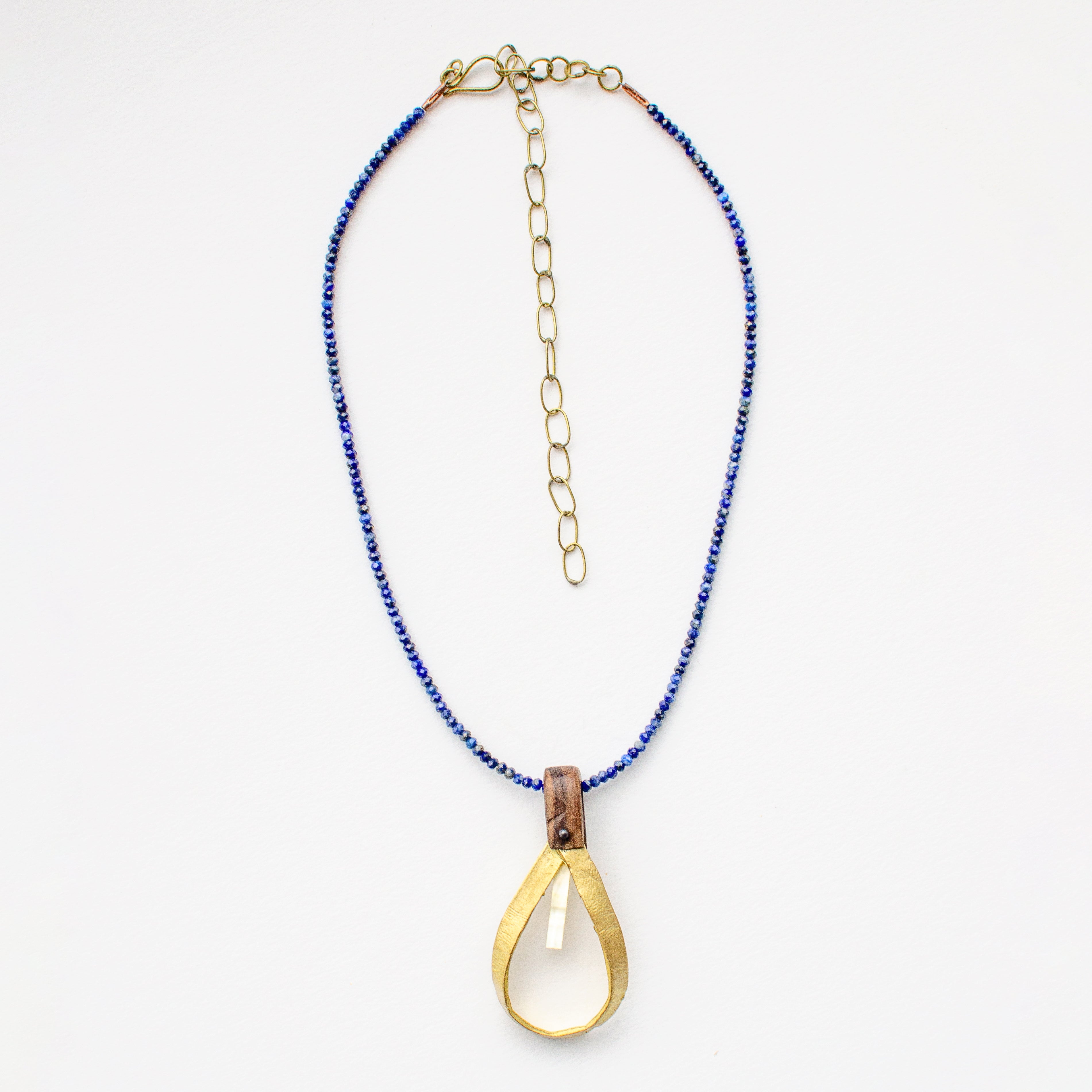 Beaded Pendant Necklace | Lapis