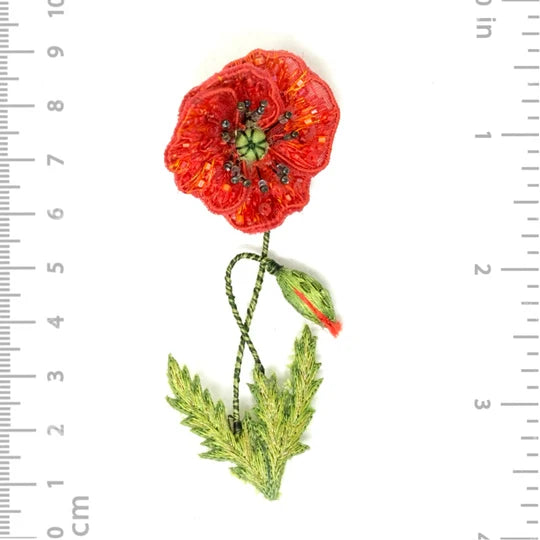 Field Poppy Brooch Pin