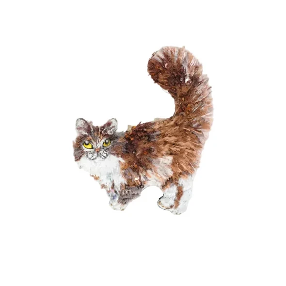 Fluffy Cat Brooch Pin