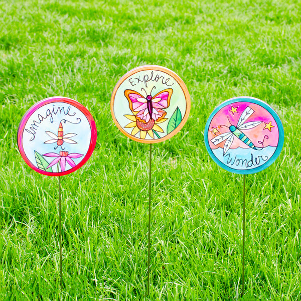 Decorative Garden Stake Set | "Explore"