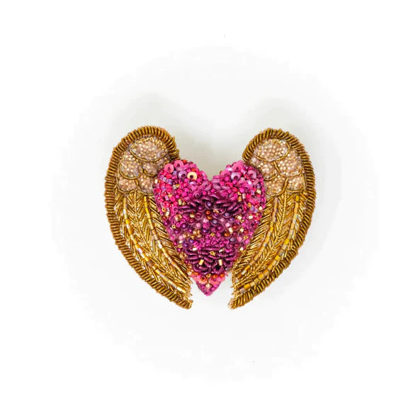 Heart Wings Brooch Pin