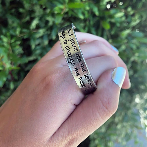 "Serenity Prayer" Metal Cuff Bracelet