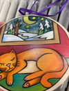 "Cozy Cat" Circle Ornament