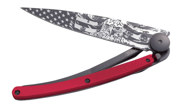 Pocket Knife | Red Aluminum + Bald Eagle