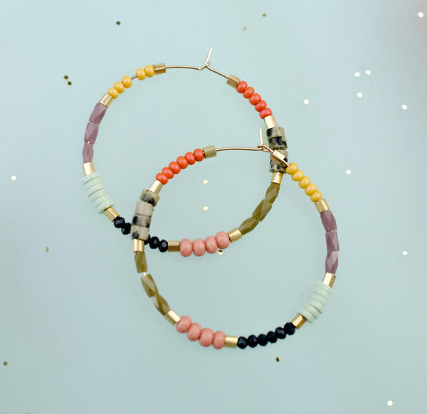 Meg Beaded Hoops