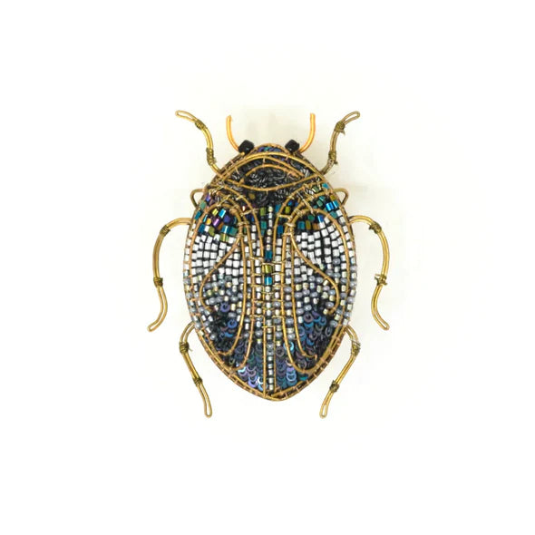 Jeweled Scarab Beetle Brooch Pin