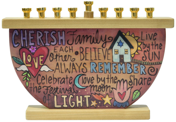 "Kindle the Light" Wooden Menorah