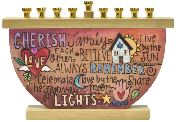 "Kindle the Light" Wooden Menorah