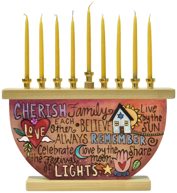 "Kindle the Light" Wooden Menorah