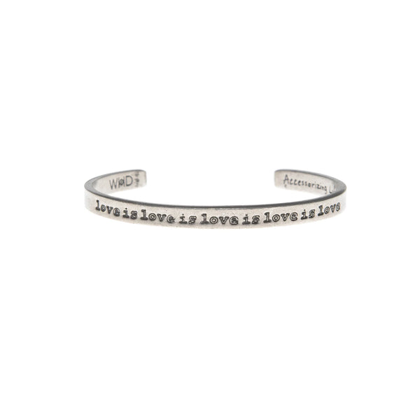 "Love is Love is Love" Metal Cuff Bracelet