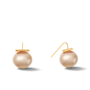 Gold Large Pebble Pearl Earrings (Assorted)
