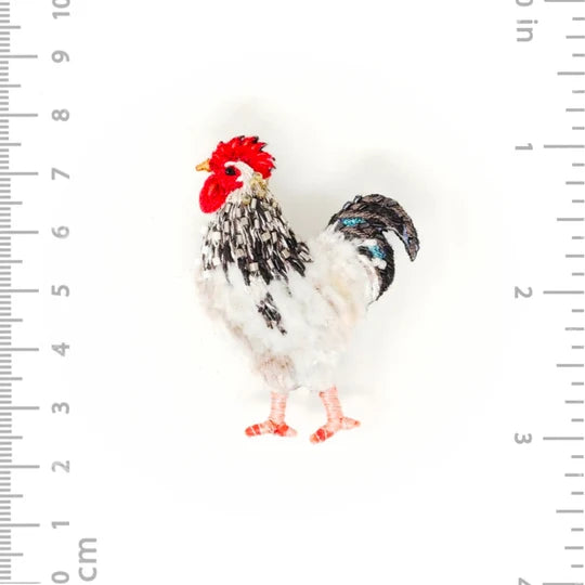 Light Sussex Chicken Brooch Pin