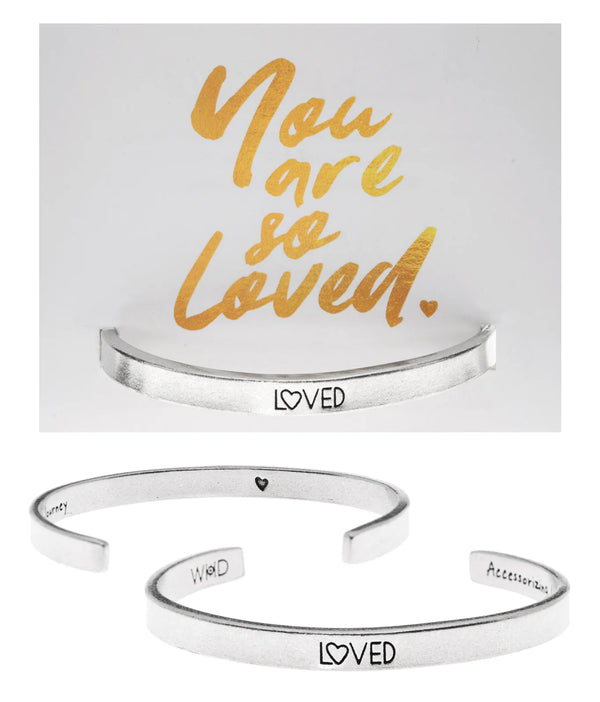 "Loved" Metal Cuff Bracelet