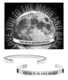 "Love You to the Moon and Back" Metal Cuff Bracelet